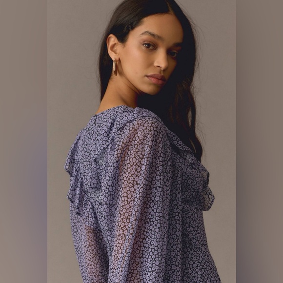 Anthropologie Hutch Long-Sleeve Deep-V Romper - Picture 3 of 8